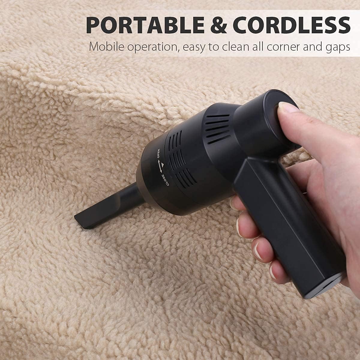 18W,New Cordless Mini Computer Vacuum, Portable Vacuum Cleaner Keyboard Cleaner Kit - Cleaning Dust, Hairs, Crumbs, Scraps, Ash for Laptop, Keyboard, Computer,Car, Pet House, Sewing Machine
