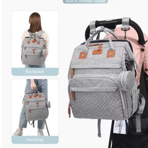 Foldable 3-in-1 Diaper Bag Mother And Baby Bag With USB Charging Maternity Waterproof Diaper Backpack/Bag