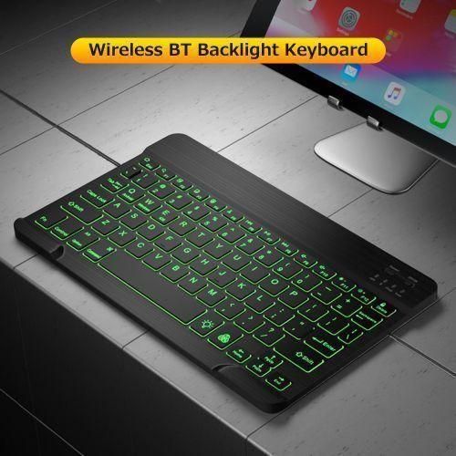 10" Wireless BT Keyboard Ultra-thin Rechargeable Mixed Light