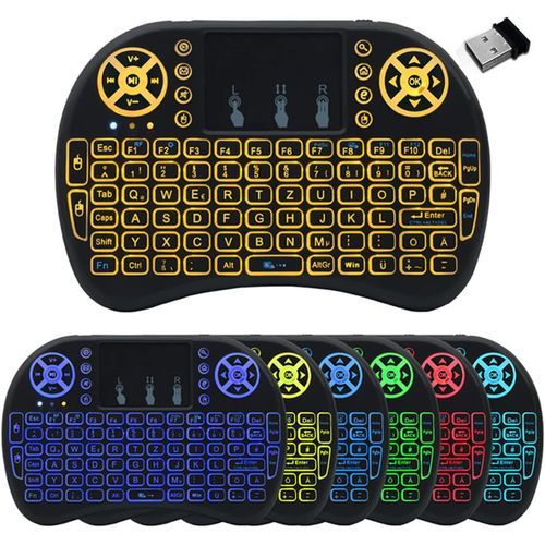 Colors Backlit I8 Mini Wireless Keyboard 2.4GHz Air Mouse With Touchpad For TV BOX Tablet PC