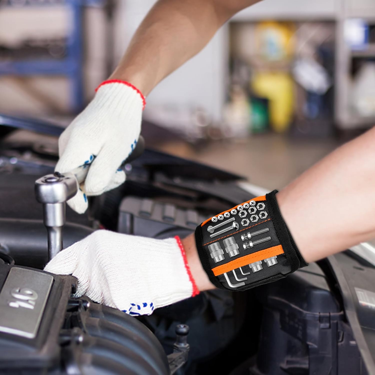 Magnetic Wristband Gifts for Men Dad - Tools for Holding Screws Nail Drill Bits, Cool Gadgets Valentines Day Gifts for Boyfriend Husband Grandpa on Galentines Christmas Birthday Stocking Stuffers