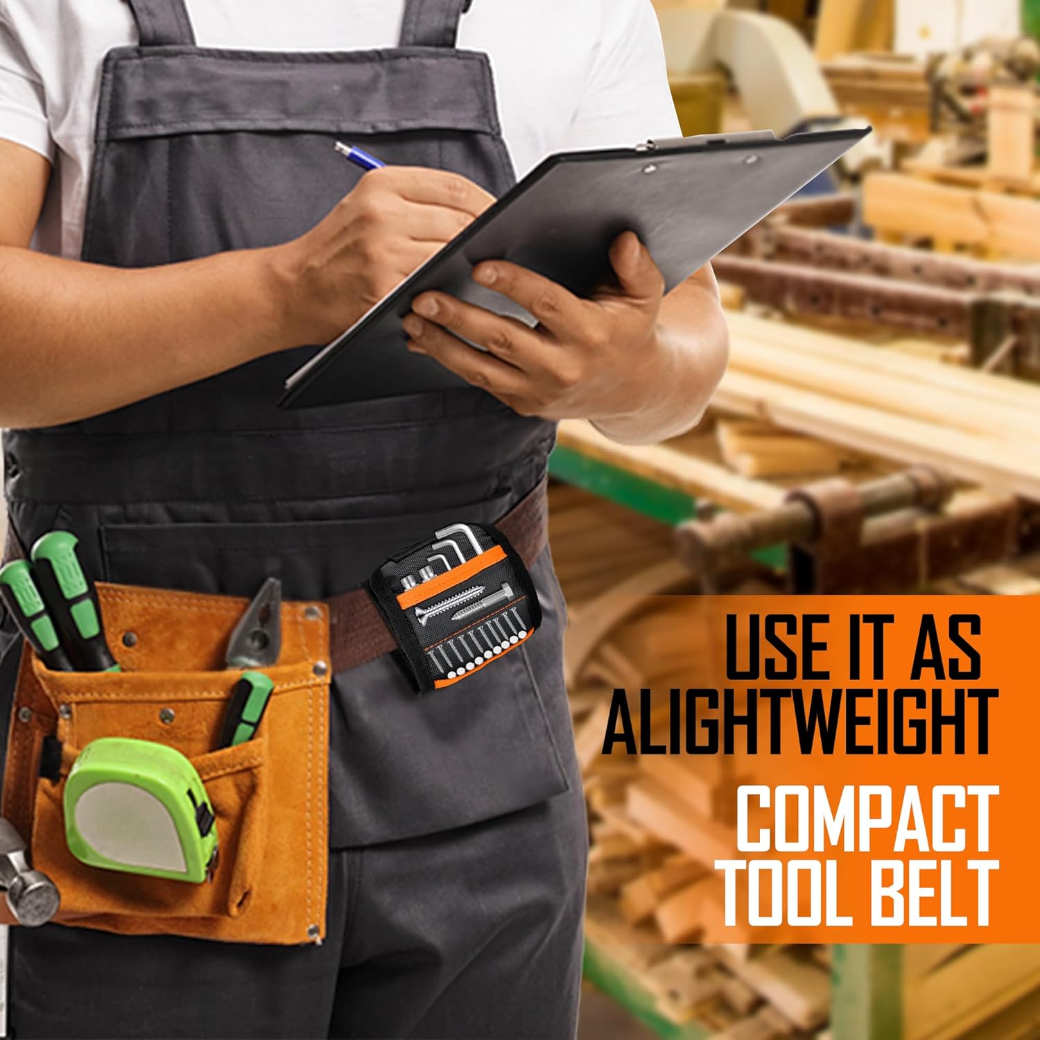 Magnetic Wristband Gifts for Men Dad - Tools for Holding Screws Nail Drill Bits, Cool Gadgets Valentines Day Gifts for Boyfriend Husband Grandpa on Galentines Christmas Birthday Stocking Stuffers