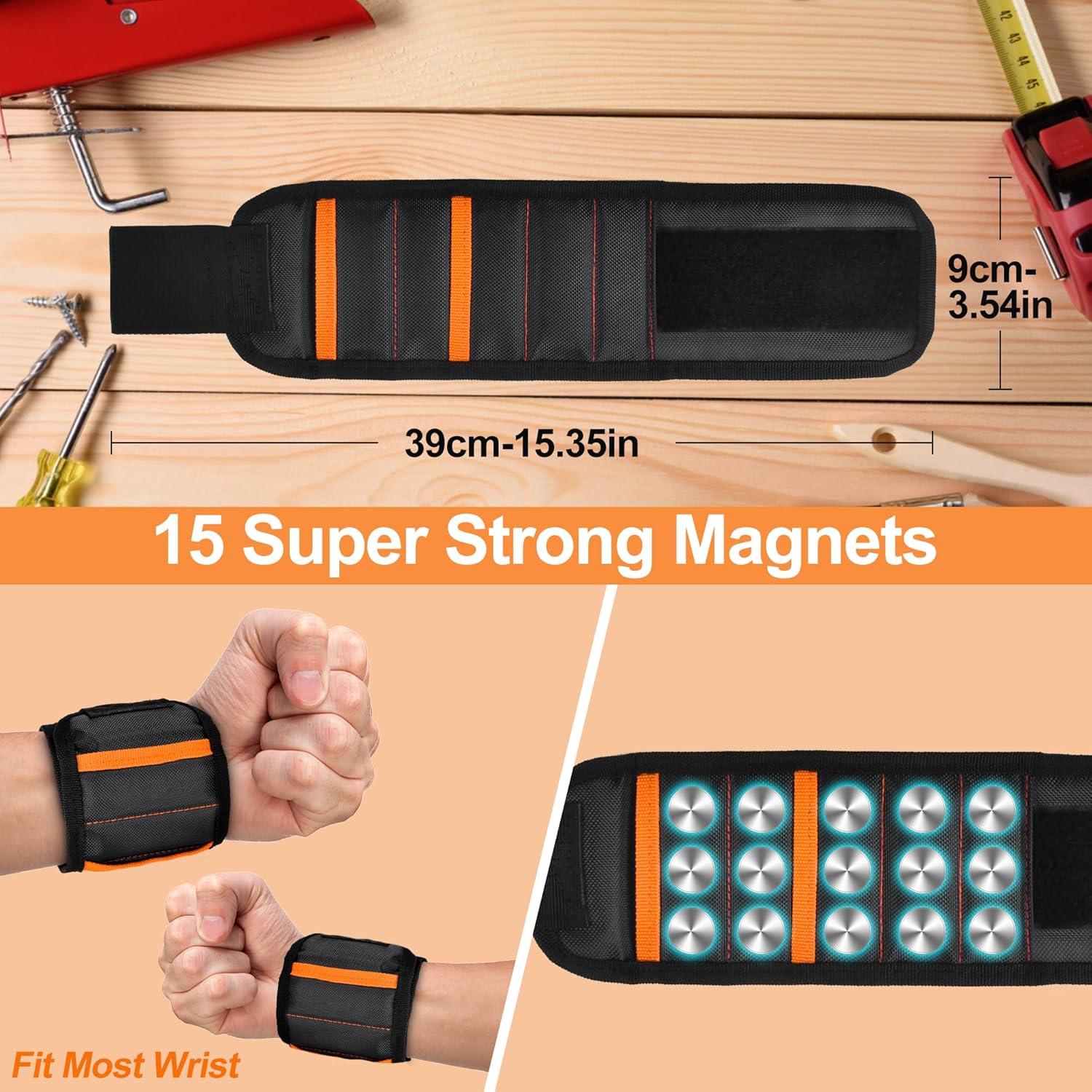 Magnetic Wristband Gifts for Men Dad - Tools for Holding Screws Nail Drill Bits, Cool Gadgets Valentines Day Gifts for Boyfriend Husband Grandpa on Galentines Christmas Birthday Stocking Stuffers