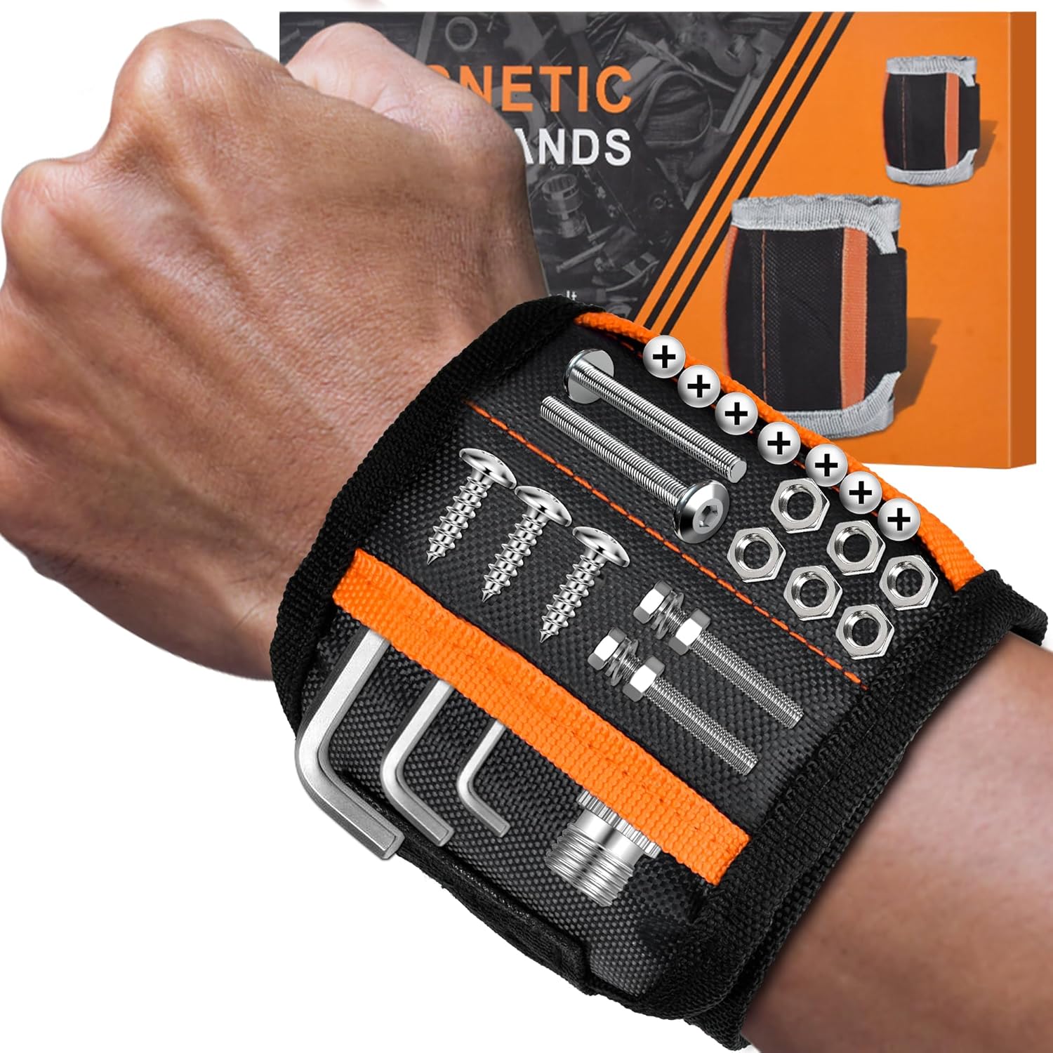 Magnetic Wristband Gifts for Men Dad - Tools for Holding Screws Nail Drill Bits, Cool Gadgets Valentines Day Gifts for Boyfriend Husband Grandpa on Galentines Christmas Birthday Stocking Stuffers
