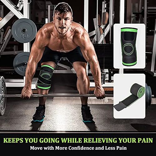 2PC Adjustable Knee Support Knee Compression Sleeve Brace