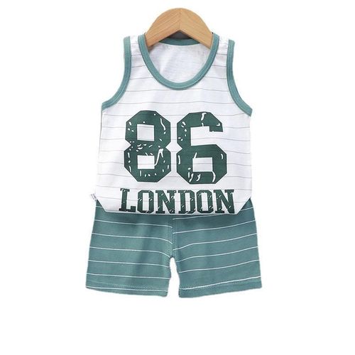 2pcs/set Kids Boys Vest Suit Children's baby Cotton T-Shirts Shorts Tank Top Sleeveless