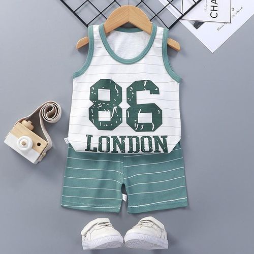 2pcs/set Kids Boys Vest Suit Children's baby Cotton T-Shirts Shorts Tank Top Sleeveless