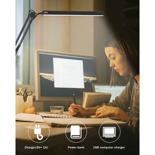 12W LED Foldable Eye Care Desk Lamp With 10 Brightness Level, 3 Lighting Modes Light/Reading Light