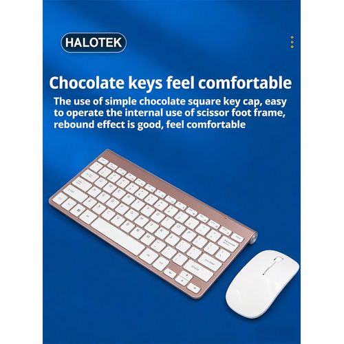 Ultra-Portable 2-in-1 Wireless Gold Keyboard & Mouse for iPad/Tablet