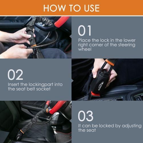 Universal Steering Wheel Lock Anti-Theft Device