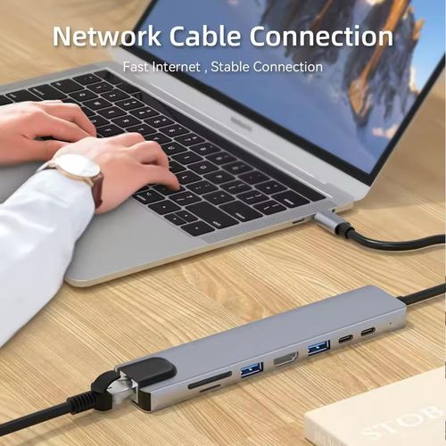 8 in 1 USB Type-C Charging HUB Adapter with 4K HDMI