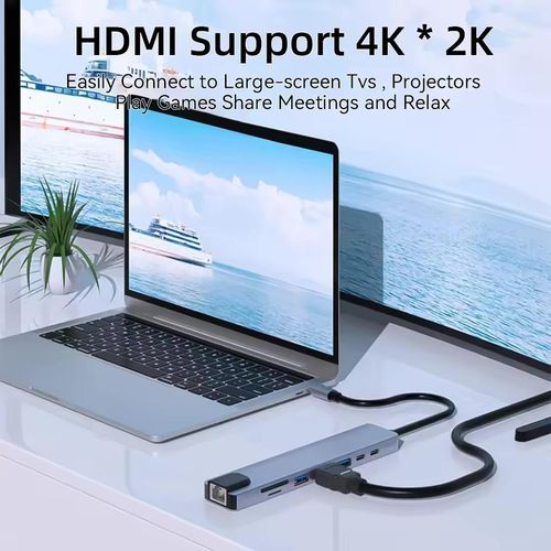 8 in 1 USB Type-C Charging HUB Adapter with 4K HDMI