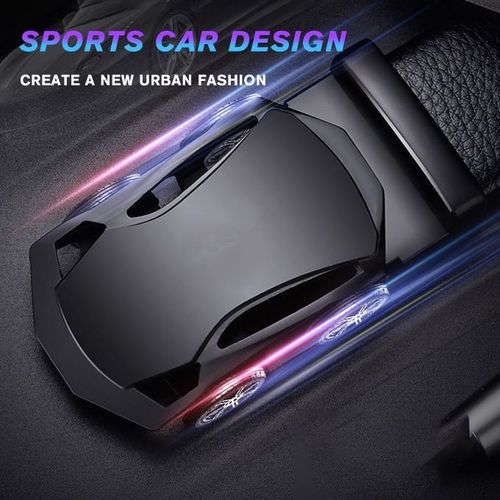 Men's Belt Leather Automatic Buckle Belts-Black