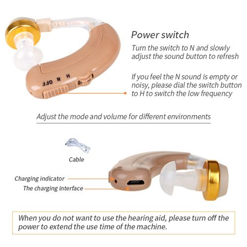 USB Rechargeable Super Ear Hearing Aid Adjustable Sound