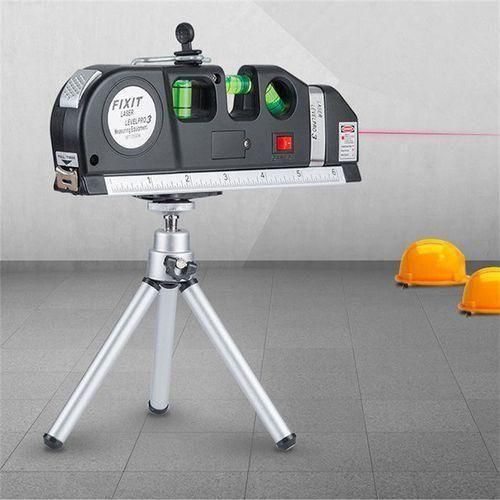 Laser level instrument line tool multi-functional laser level kit standard crosshair laser ruler 8 feet measuring tape with metal tripod stand