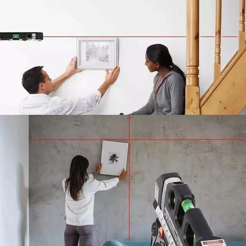 Laser level instrument line tool multi-functional laser level kit standard crosshair laser ruler 8 feet measuring tape with metal tripod stand