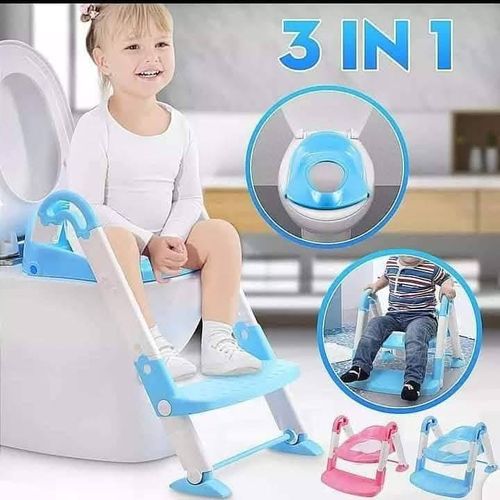 3-in-1 Kids Potty Trainer – Potty, Toilet Ladder & Reducer Seat in Pink and Blue