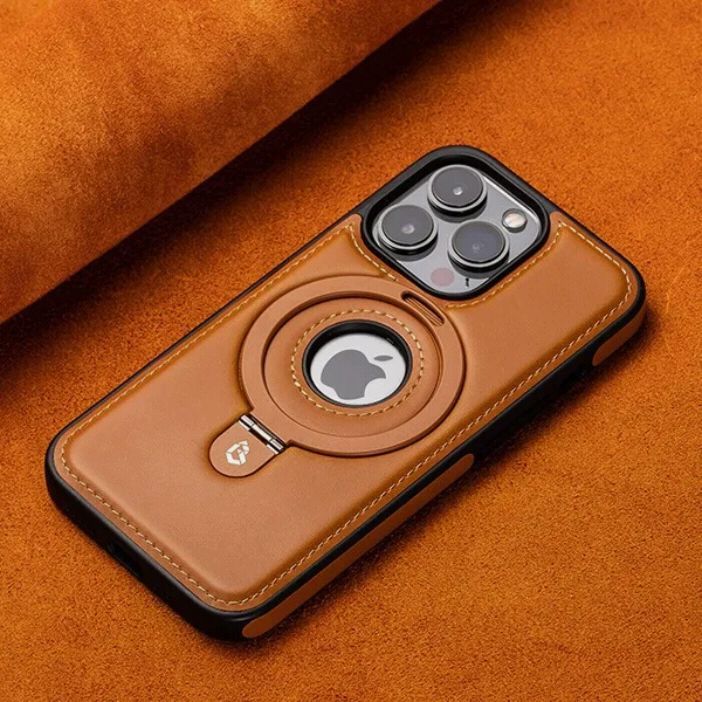 Luxury Leather with Metal Ring Kickstand Case for 16 pro max ,15 pro max ,14 pro max ,123 pro max ,12 pro max ,s25 ultra, s24 ultra ,s23 ultra PC Material Magnetic Mobile