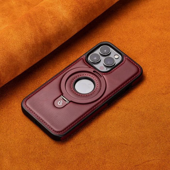 Luxury Leather with Metal Ring Kickstand Case for 16 pro max ,15 pro max ,14 pro max ,123 pro max ,12 pro max ,s25 ultra, s24 ultra ,s23 ultra PC Material Magnetic Mobile
