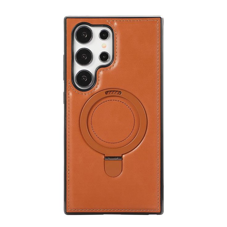 Luxury Leather with Metal Ring Kickstand Case for 16 pro max ,15 pro max ,14 pro max ,123 pro max ,12 pro max ,s25 ultra, s24 ultra ,s23 ultra PC Material Magnetic Mobile