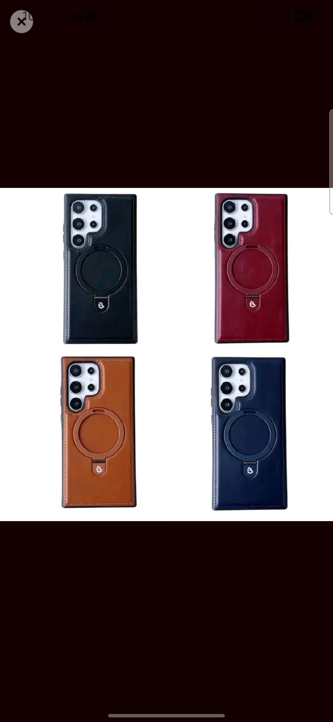 Luxury Leather with Metal Ring Kickstand Case for 16 pro max ,15 pro max ,14 pro max ,123 pro max ,12 pro max ,s25 ultra, s24 ultra ,s23 ultra PC Material Magnetic Mobile