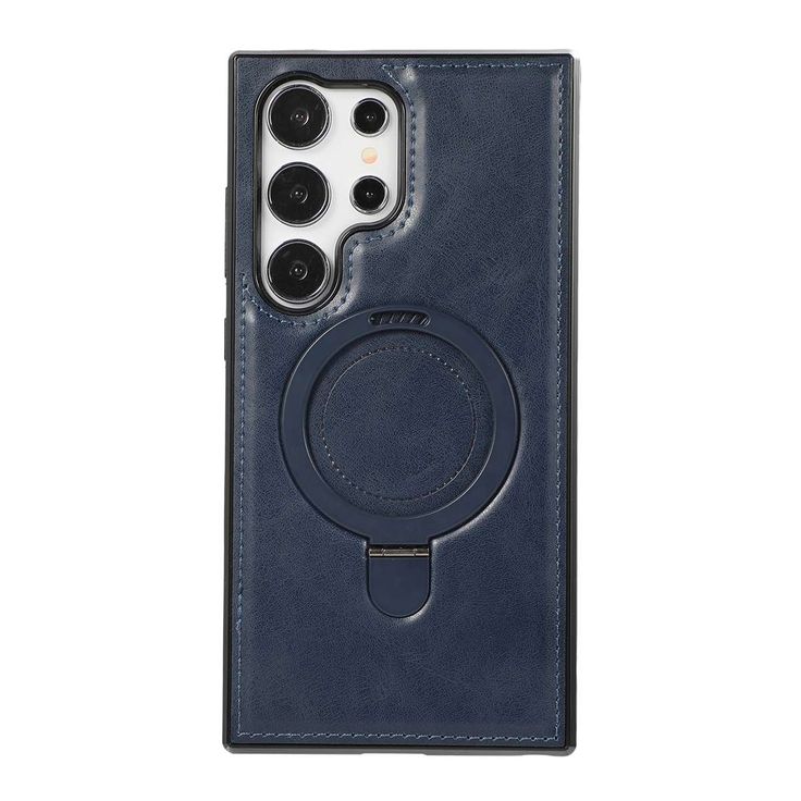 S24 ultra Luxury Leather with Metal Ring Kickstand Case for S25 ultra,S24 ultra, S23 ultra,S22 ultra,S21 ultra,16 pro max,15 pro max ,14 pro max,13 pro max ,12 pro max PC Material Magnetic Mobile