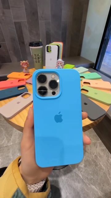 Ocean blue 13 pro max Original Silicone Case/Cover, Liquid Silicone Phone Case Soft Anti-Scratch Microfiber Lining, Full Body Shockproof Slim Cover/Case