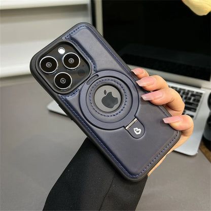 15 pro max Luxury leather  Shockproof Mobile Phone Case with 360 Rotating Magnetic Stand Holder Back Cover Case for 16 pro max 15 pro max ip 11 ip12