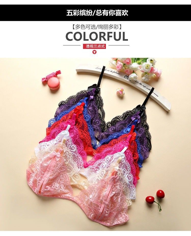 Valentines Gift Women Sexy G-String Bra Sets Brief Breathable Lace Crotch Opening Thong Lady Sexy Panties G-String Underwear Thong Lingerie M05