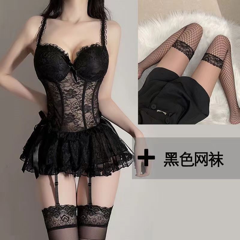European and American Sexy Lingerie New Lace Transparent Temptation Free to Take Off Jumpsuit Sexy Pajamas M09
