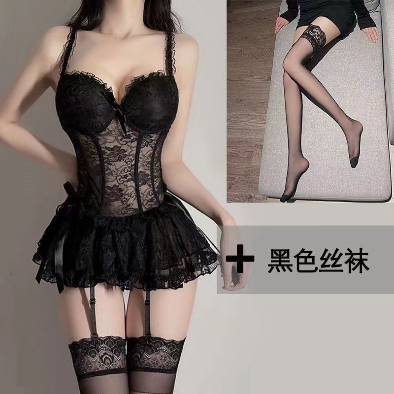 European and American Sexy Lingerie New Lace Transparent Temptation Free to Take Off Jumpsuit Sexy Pajamas M09