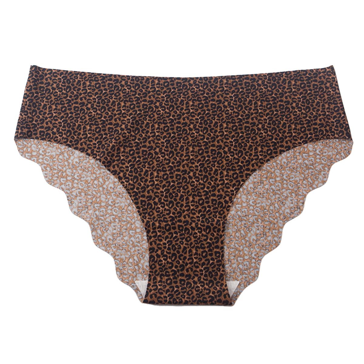 Plus Size 50-90kgs Fashion Women's Leopard Seamless Underwear Thongs Panties Assorted Lace Splice Women's G-string Invisible briefs Underwear Clothing Ladies Super Soft Low Waist Ice Silk Panties M30