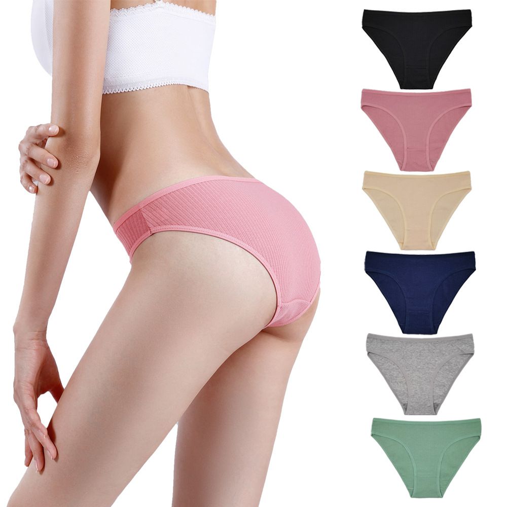 Good Quality Women Soft Cotton Underwear Thongs Panties Women Yoga Sports Underwear Invisible briefs Ladies Super Breathable Low Waist Cotton Panties M35