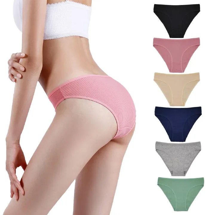 Good Quality Women Soft Cotton Underwear Thongs Panties Women Yoga Sports Underwear Invisible briefs Ladies Super Breathable Low Waist Cotton Panties M35