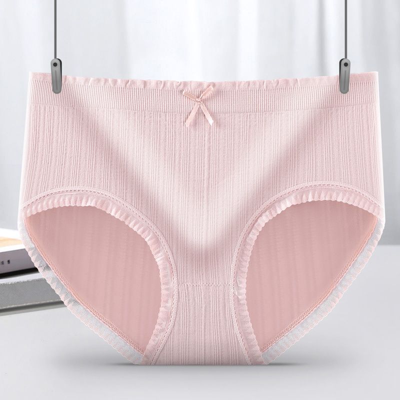 Cheapest Japanese Style Seamless Panties Women Mid-waist Lace Edge Briefs Pure Cotton One -piece Antibacterial Underwear Girl's Briefs Made in China M38
