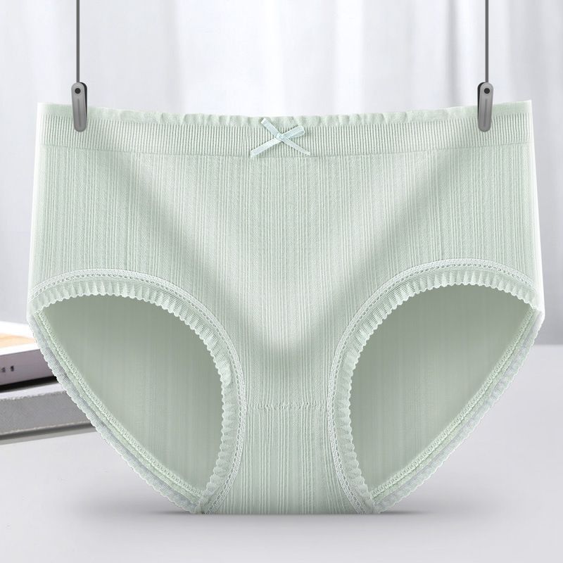 Cheapest Japanese Style Seamless Panties Women Mid-waist Lace Edge Briefs Pure Cotton One -piece Antibacterial Underwear Girl's Briefs Made in China M38