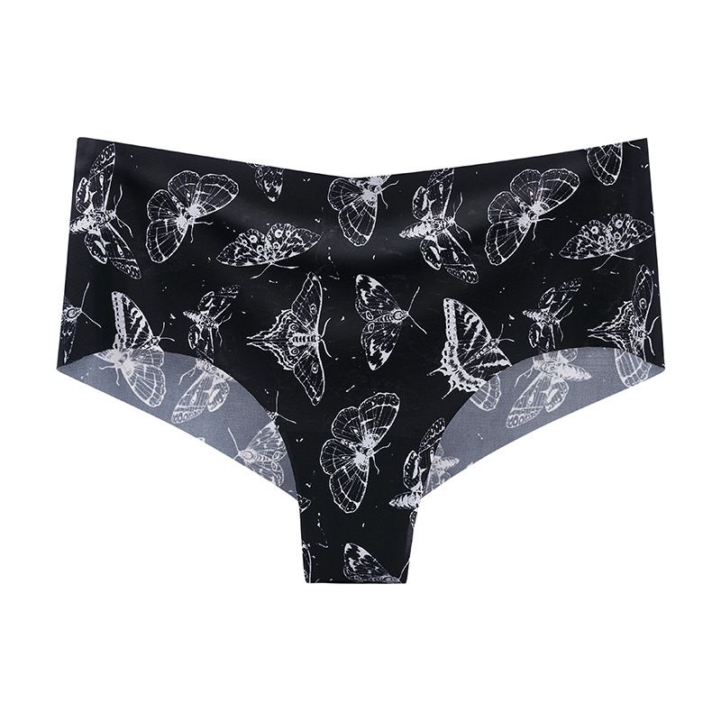 New Arrival Women's Soft Floral Underwear Thongs Panties Seamless Yoga Sport Underwear Ice Silk Assorted Breathable Briefs Fitness Mid-Waist Invisible Triangle Underwear for Women Bikini M42