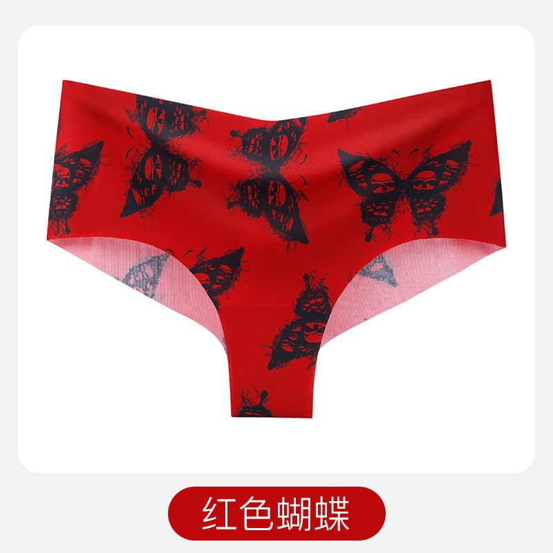 New Arrival Women's Soft Floral Underwear Thongs Panties Seamless Yoga Sport Underwear Ice Silk Assorted Breathable Briefs Fitness Mid-Waist Invisible Triangle Underwear for Women Bikini M42