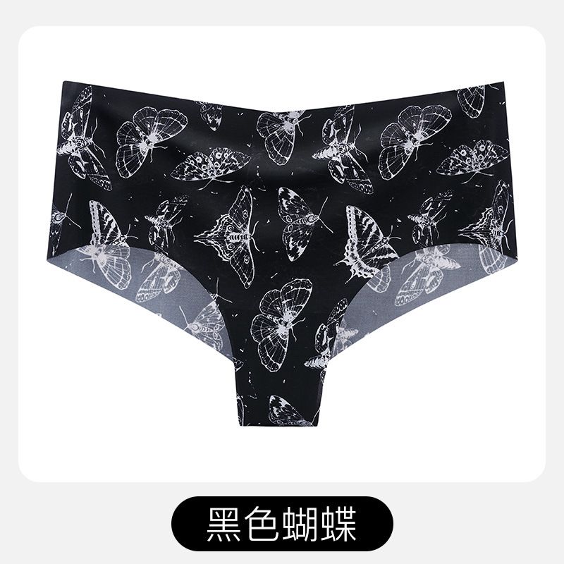 New Arrival Women's Soft Floral Underwear Thongs Panties Seamless Yoga Sport Underwear Ice Silk Assorted Breathable Briefs Fitness Mid-Waist Invisible Triangle Underwear for Women Bikini M42