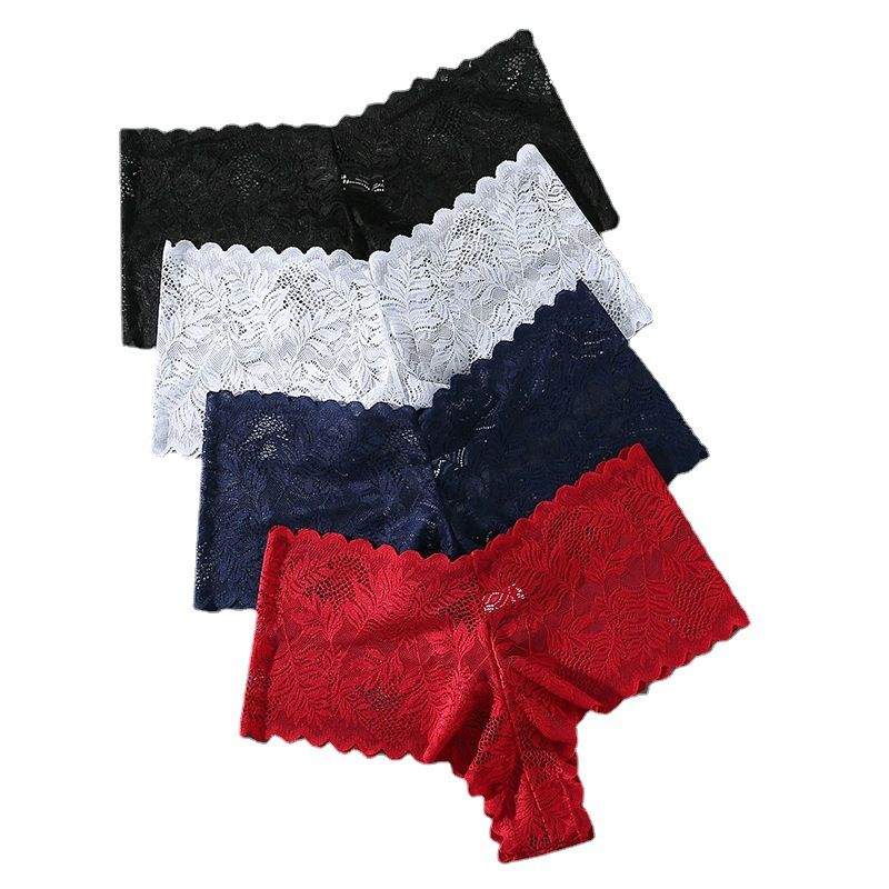 New Arrival Cotton Lace Women Underwear Plus Size XL-4XL Women Lace Underwear Ladies Lingerie Briefs Sexy Women's Underwear Lace Shorts V Waist Breathable Cheeky Panties Boyshorts M52