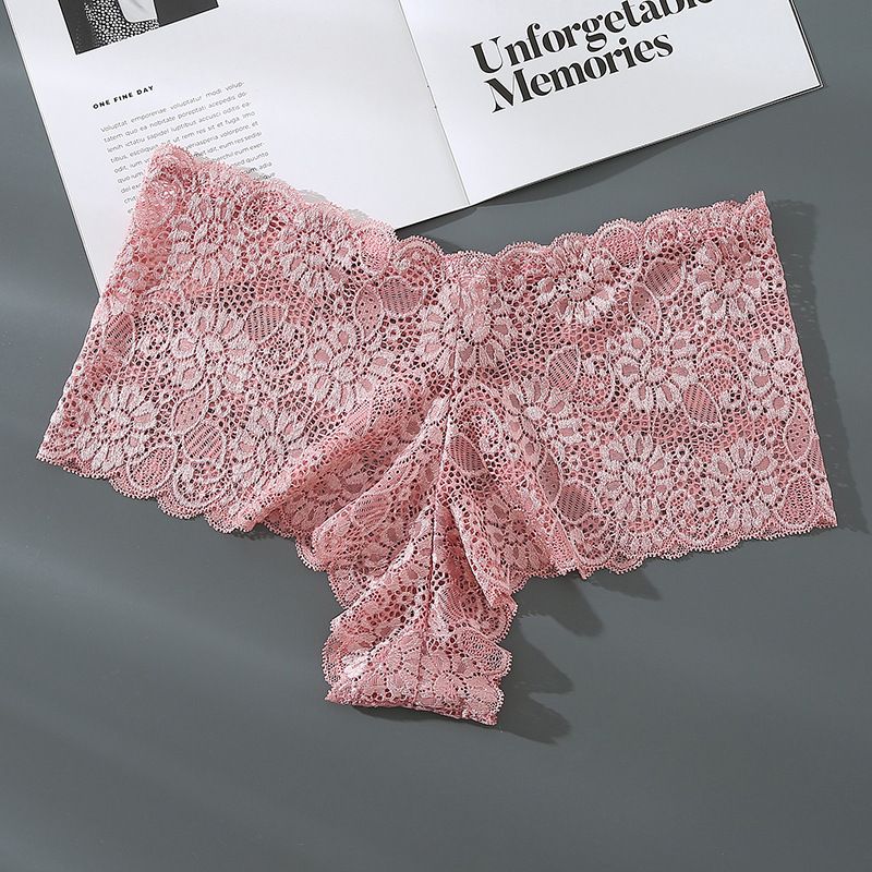 Fashion Cotton Lace Women Underwear Plus Size L-4XL Women Lace Underwear Ladies Lingerie Briefs Sexy Women's Underwear Lace Shorts V Waist Breathable Cheeky Panties Boyshorts M53