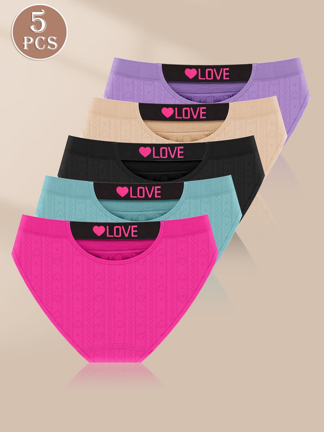 New Arrival Women's Sexy LOVE Underwear T back Thongs Panties Seamless Yoga Sport Underwear Assorted Breathable Cotton Briefs Fitness Low-Waist Invisible Triangle Underwear for Women Bikini M67