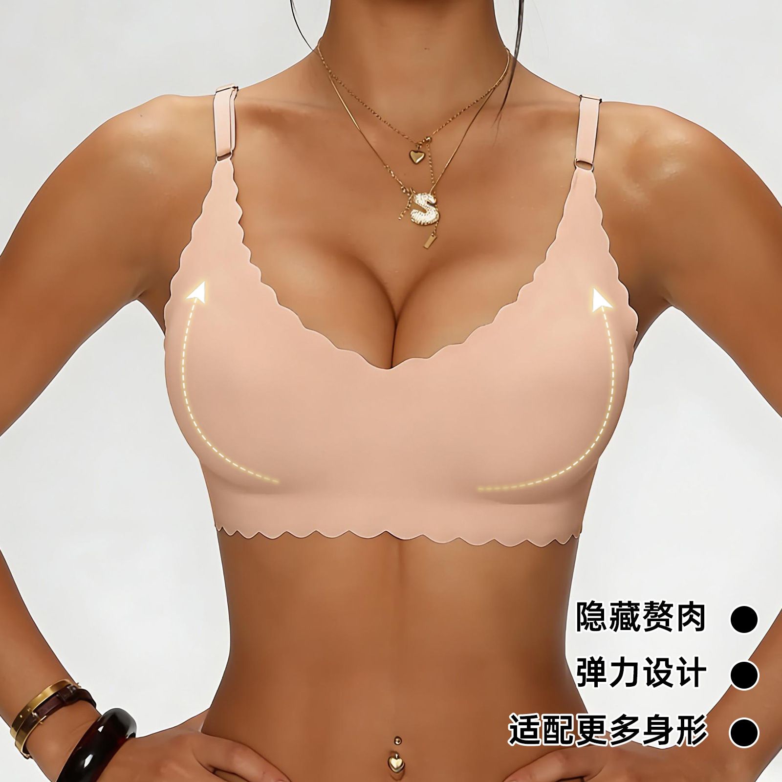 Top Fashion S-2XL Women Comfortable Sports Bra Women Wireless Yoga Bras Suspenders Hot Girls Inside Dance Bras Sexy Outer Wear Bottom Slim Ladies Lingerie Bras Breathable  M100