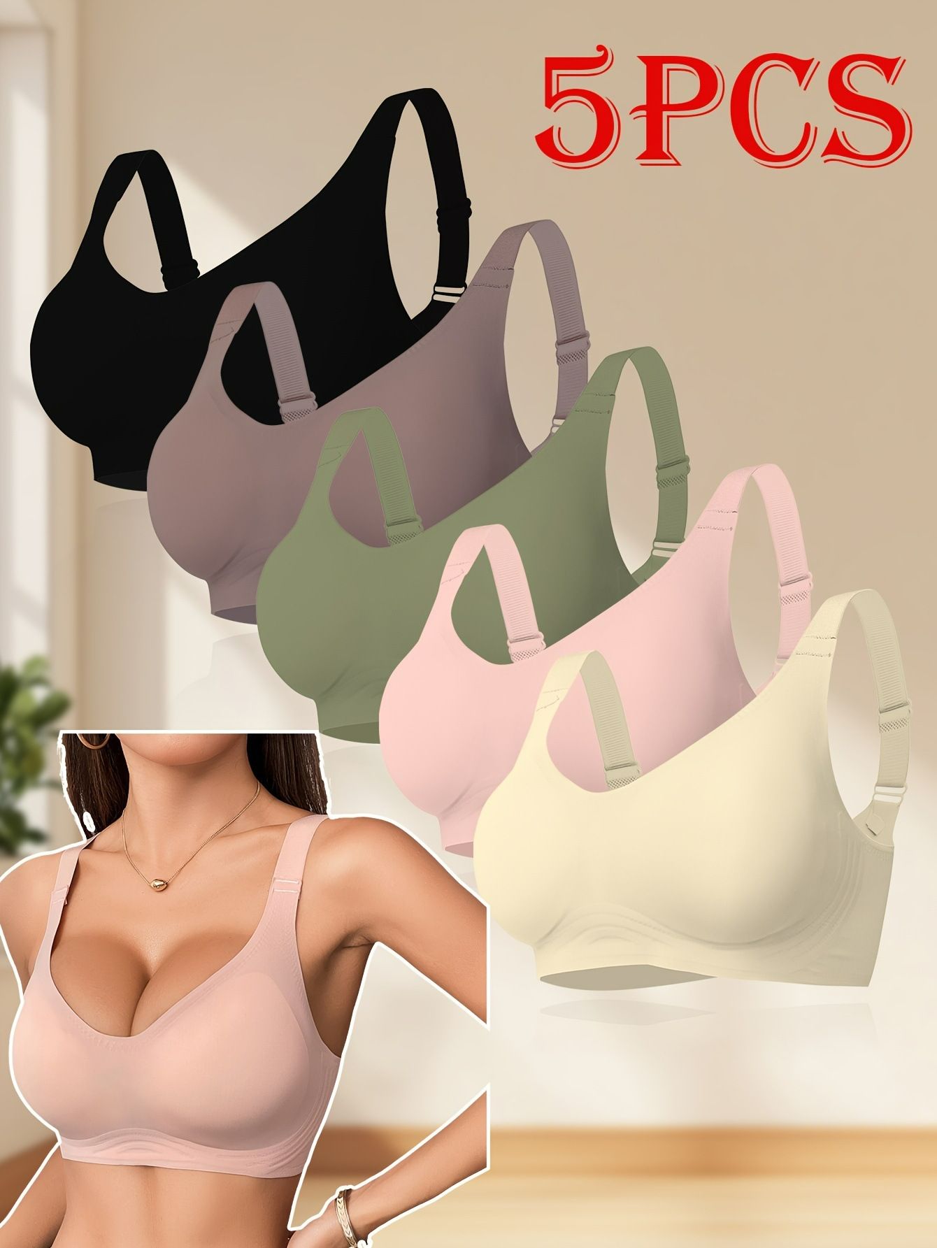 Top Fashion S-4XL Women Comfortable Sports Bra Women Wireless Yoga Bras Suspenders Hot Girls Inside Dance Bras Sexy Outer Wear Bottom Slim Ladies Lingerie Bras Breathable  M101