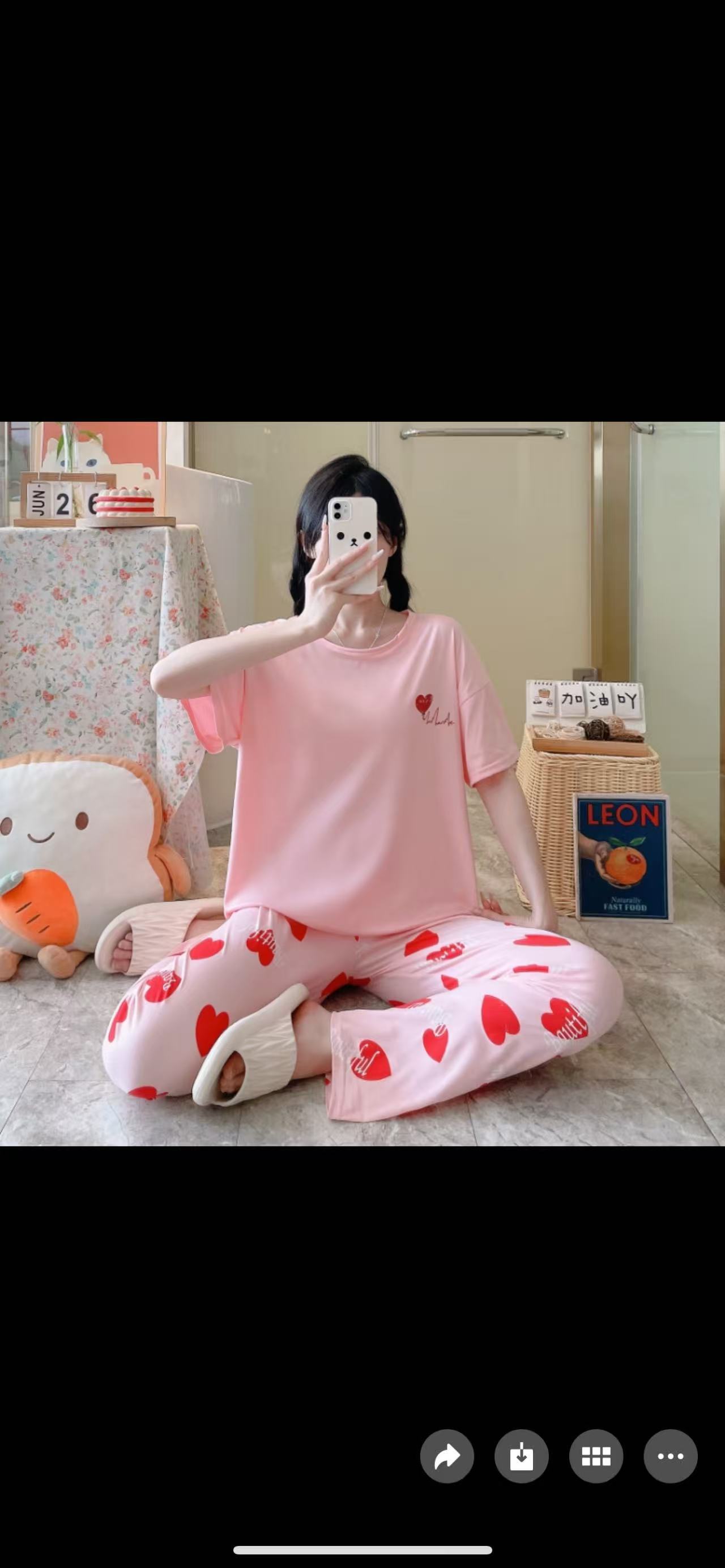 28Kinds 2 sets New Cheap Women Pajama Set Lounge Set Short Sleeve Tops Long Loose Pants Soft Sleepwear Leopard Bear Plaid Long Trousers Comfortable Homewear Loungewear Gifts set Can Wear Outdoor M118
