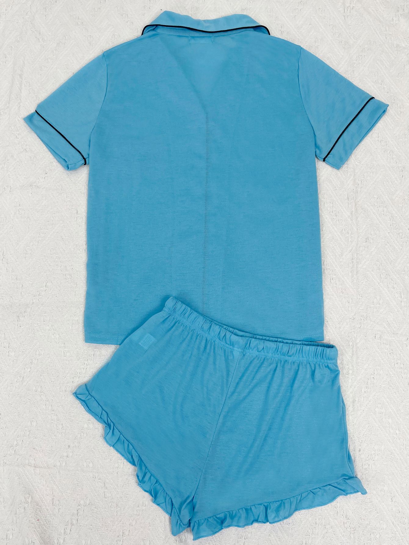 Good Quality Women Summer Pink Pajama Set 2 Piece Lounge Set Short Sleeve Tops Ladies Blue Short shorts Soft Sleepwear Plus Size Comfortable Homewear Outdoor Sports Wear Best Gifts for Women M121