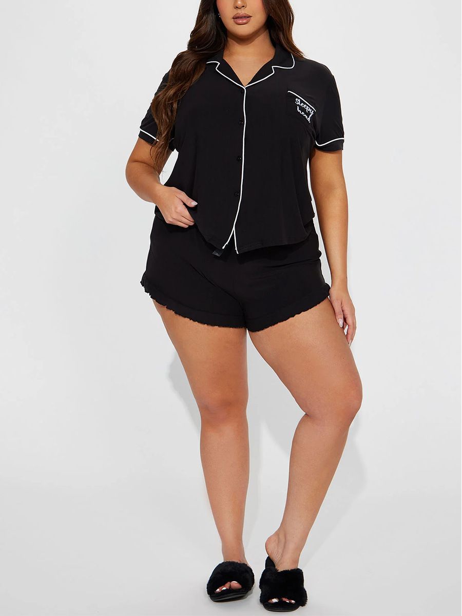 Good Quality Women Summer Pink Pajama Set 2 Piece Lounge Set Short Sleeve Tops Ladies Blue Short shorts Soft Sleepwear Plus Size Comfortable Homewear Outdoor Sports Wear Best Gifts for Women M121