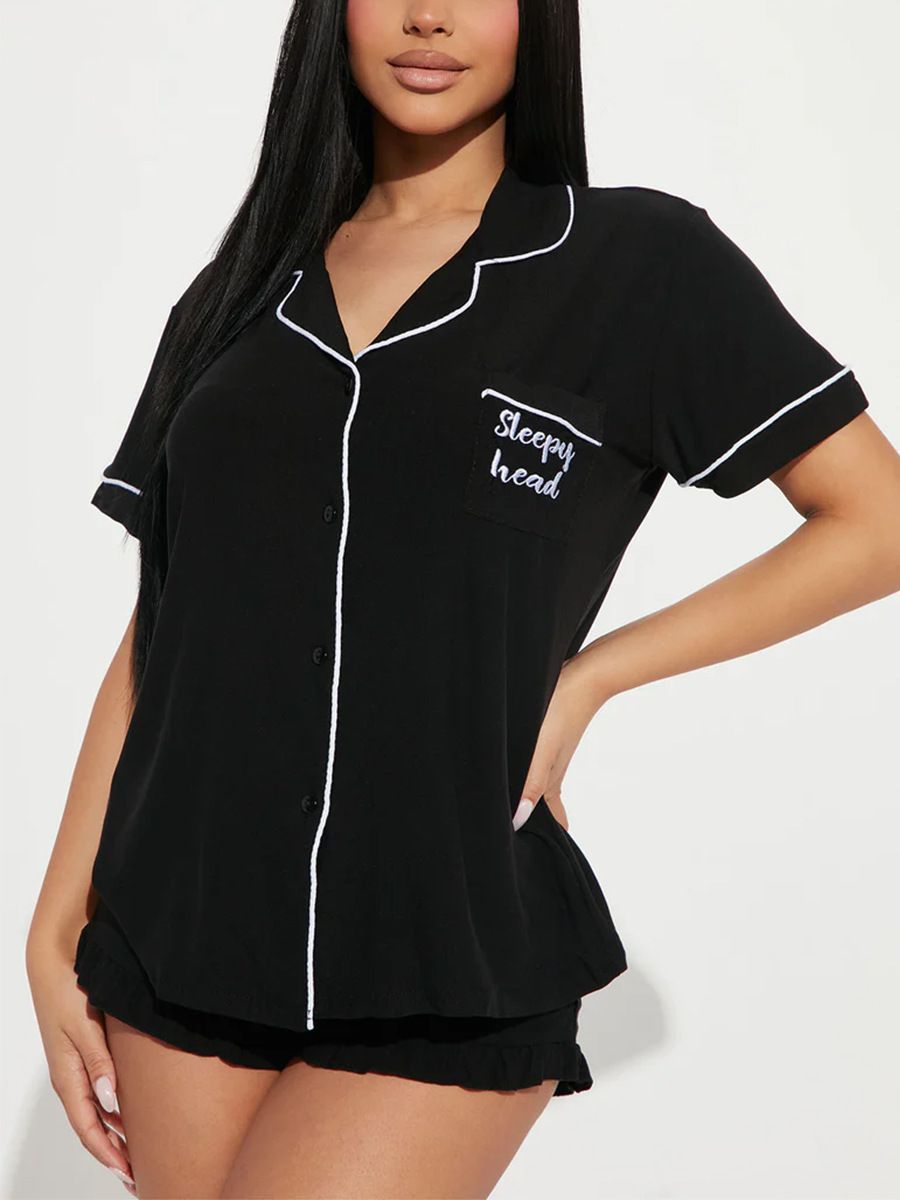 Good Quality Women Summer Pink Pajama Set 2 Piece Lounge Set Short Sleeve Tops Ladies Blue Short shorts Soft Sleepwear Plus Size Comfortable Homewear Outdoor Sports Wear Best Gifts for Women M121