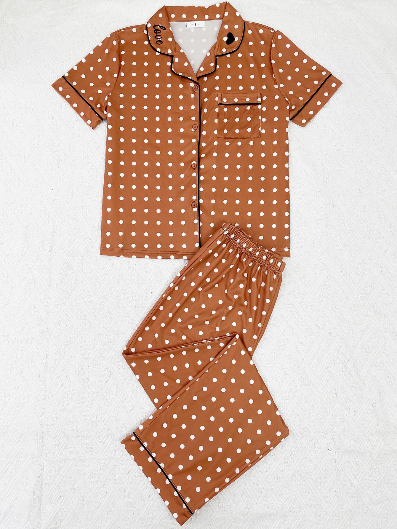 Good Quality Plus Size Women Pink Pajama Set 2 Piece Lounge Set Short Sleeve Tops Ladies Black Long Loose Pants Soft Sleepwear Dots Heart Leopard Print Homewear Outdoor Wear Best Gifts for Women M122