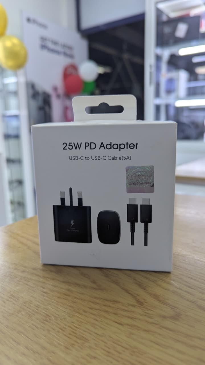 25W PD ADAPTER ORIGINAL 25W Super Fast USB-C Travel Charger –Compact, Portable, Safe & Powerful Adapter for Smartphones, Tablets, Samsung Galaxy Devices, Quick Charging Anytime, Anywhere, Travel-Ready